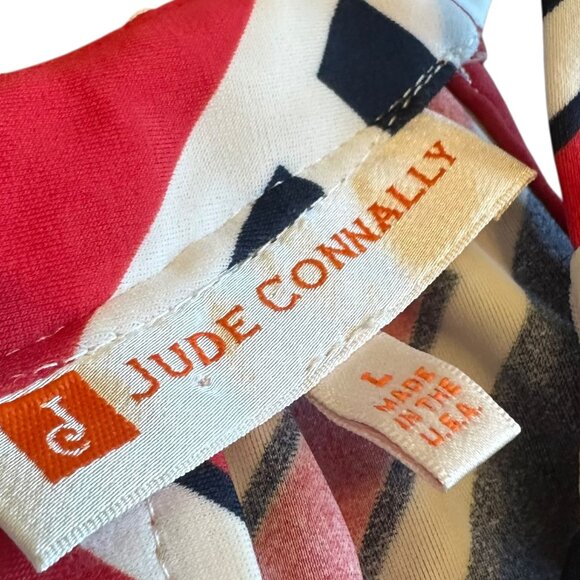 Jude Connally Stripe Sleeveless Dress Halter Stretch Loose Shift Fit Size Large - Picture 10 of 11